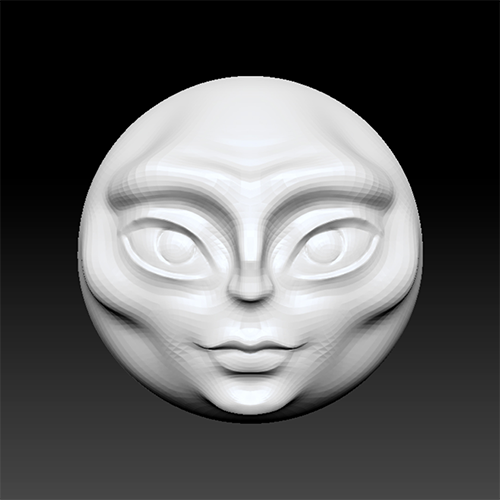 Vue de face Vue n°1 de la modélisation de Full Moon