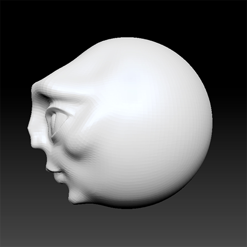 Vue de profil Vue n°1 de la modélisation de Full Moon