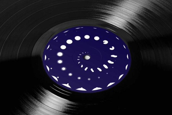 Macaron arrière Phénakistiscope - Macaron arrière du vinyle de Domotic