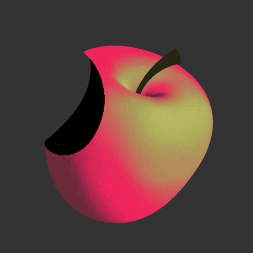 360° de la pomme en 3D